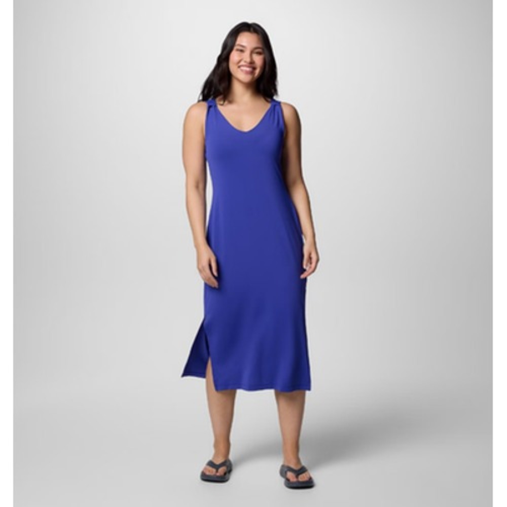 Columbia Dress Womens Large Blue Chill River Midi Tank Travel Outdoor Active